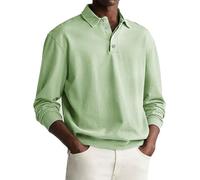 Camisetas de manga larga para hombre, polo del Reino Unido, cuello de solapa, camisas de negocios, ajuste holgado, con botones, camiseta urbana elegante, camiseta deportiva cómoda, camiseta básica