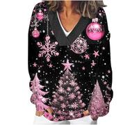 Camisetas de manga larga para mujer, para salir del Reino Unido, de Navidad, para vacaciones, ropa casual, 25 multicolor, L