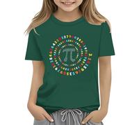 Camisetas de manga larga para niñas, para el Día del Número 2025, para la escuela, Día de las Matemáticas, camiseta de manga para amantes de las matemáticas (verde, 2-3 años)