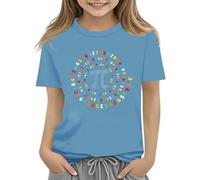 Camisetas de manga larga para niñas, para el Día del Número 2025, para la escuela, Día de las Matemáticas, camiseta de manga para amantes de las matemáticas, camiseta de manga para niñas (azul claro