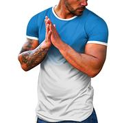 Camisetas de Moda degradadas para Hombre 2026 Que cambian Color Salir, Ajuste Holgado, Lindas Casuales Verano Manga Corta Fiestas, Deportivas Cuello Redondo