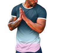 Camisetas de Moda degradadas para Hombre 2026 Que cambian Color Salir, Ajuste Holgado, Lindas Casuales Verano Manga Corta Fiestas, Deportivas Cuello Redondo