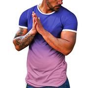Camisetas de Moda degradadas para Hombre 2026 Que cambian Color Salir, Ajuste Holgado, Lindas Casuales Verano Manga Corta Fiestas, Deportivas Cuello Redondo