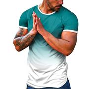 Camisetas de Moda degradadas para Hombre 2026 Que cambian Color Salir, Ajuste Holgado, Lindas Casuales Verano Manga Corta Fiestas, Deportivas Cuello Redondo