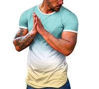 Camisetas de Moda degradadas para Hombre 2026 Que cambian Color Salir, Ajuste Holgado, Lindas Casuales Verano Manga Corta Fiestas, Deportivas Cuello Redondo