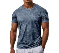 Camisetas de moda para hombre para el tiempo libre, estilo hip-hop con ajuste cómodo, ideal para primavera, verano, actividades en interiores y exteriores, marine, L