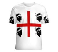 Camisetas De Mujer con Estampado De La Bandera De Cerdeña Camisetas Gráficas Patrióticas De Moda Cuello Redondo Manga Corta Básicas De Verano Corte Holgado Camisetas De Talla Grande para Mujer