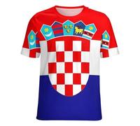 Camisetas De Mujer con Estampado De La Bandera De Croacia Camisetas Gráficas Patrióticas De Moda Cuello Redondo Manga Corta Básicas De Verano Corte Holgado Camisetas De Talla Grande para Mujer