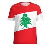 Camisetas De Mujer con Estampado De La Bandera De Líbano Tops De Verano De Manga Corta Y Cuello Redondo Camisetas Básicas Informales Y Holgadas con Estampado De Banderas Nacionales