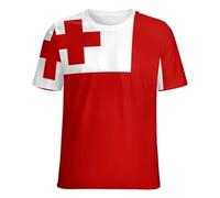 Camisetas De Mujer con Estampado De La Bandera De Tonga Camisetas Gráficas Patrióticas De Moda Cuello Redondo Manga Corta Básicas De Verano Corte Holgado Camisetas De Talla Grande para Mujer
