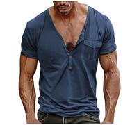 Camisetas De Playa para Hombre Manga Corta Playera Cuello V Manga Corta Camisas para Hombre De Cuadros Camisa Polo De Botones Camisas Color Rosa para Hombres Polo Azul Electrico Hombre Camisa para
