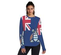 Camisetas de protección solar para mujer, con protección solar UPF50+, de secado rápido, ligeras, de manga larga, para atletismo, senderismo, viajes, Bandera de la Isla Ascensión, XXL