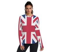 Camisetas de protección solar para mujer, con protección solar UPF50+, de secado rápido, ligeras, de manga larga, para atletismo, senderismo, viajes, Bandera de Santa Elena, XL