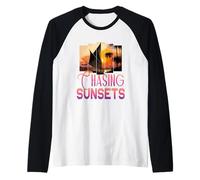Camisetas de Regalo para Amantes de la Playa Sunsets Camiseta Manga Raglan