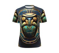 Camisetas de secado seco con escarabajo egipcio para hombre, camisas de gimnasio que absorben la humedad, camisas de entrenamiento con cuello redondo, ideales para fitness, Negro -, XX-Large