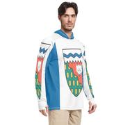 Camisetas de sol con capucha para hombre, manga larga, protección contra erupciones UPF 50+ S, Bandera de los Territorios del Noroeste, Medium