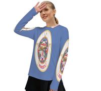 Camisetas de sol para mujer, protección UV UPF 50+, secado rápido, manga larga, protección contra erupciones, atletismo, senderismo, correr, bandera del estado de Minnesota, color azul, Bandera del