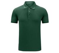 Camisetas de talla grande para hombre, polos de punto, casual, de manga corta, con cuello de verano, camiseta lisa para hombre, verde, 4XL