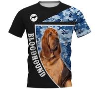 Camisetas de Terrier Ruso con Estampado 3D diseño de Camuflaje Azul Marino con Detalles Contrastados Animales Perro Camiseta de Rhodesian Ridgeback