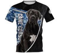 Camisetas de Terrier Ruso con Estampado 3D diseño de Camuflaje Azul Marino con Detalles Contrastados Animales Perro Camiseta de Rhodesian Ridgeback