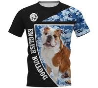Camisetas de Terrier Ruso con Estampado 3D diseño de Camuflaje Azul Marino con Detalles Contrastados Animales Perro Camiseta de Rhodesian Ridgeback