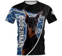 Camisetas de Terrier Ruso con Estampado 3D diseño de Camuflaje Azul Marino con Detalles Contrastados Animales Perro Camiseta de Rhodesian Ridgeback