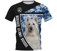Camisetas de Terrier Ruso con Estampado 3D diseño de Camuflaje Azul Marino con Detalles Contrastados Animales Perro Camiseta de Rhodesian Ridgeback