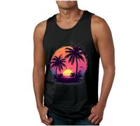 Camisetas de Tirantes Hombre 2024 Verano Moda Camiseta sin Mangas Estampado Hawaiano Playa Jogging Deporte Gym Original Casual Chandal Tank Top T-Shirt básica tee Chaleco