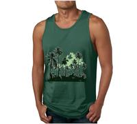 Camisetas de Tirantes Hombre 2024 Verano Moda Camiseta sin Mangas Estampado Hawaiano Playa Jogging Deporte Casual Gym Original Chandal Tank Top T-Shirt básica tee Chaleco
