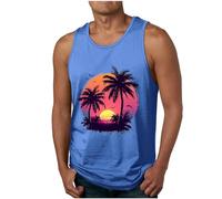 Camisetas de Tirantes Hombre 2024 Verano Moda Camiseta sin Mangas Estampado Hawaiano Playa Jogging Deporte Gym Original Casual Chandal Tank Top T-Shirt básica tee Chaleco