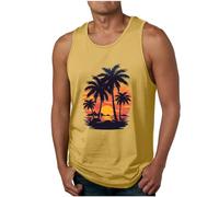 Camisetas de Tirantes Hombre 2024 Verano Moda Camiseta sin Mangas Estampado Hawaiano Playa Jogging Deporte Gym Original Casual Chandal Tank Top T-Shirt básica tee Chaleco