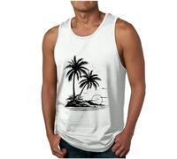 Camisetas de Tirantes Hombre 2024 Verano Moda Camiseta sin Mangas Estampado Hawaiano Playa Jogging Deporte Gym Original Casual Chandal Tank Top T-Shirt básica tee Chaleco