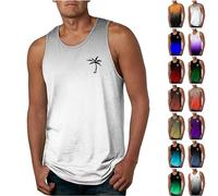 Camisetas de Tirantes Hombre Camiseta Deportiva para Color sólido Casual Playa Músculo T-Shirt diseño gráfico Sol y Sal Arena Culturismo Entrenamiento Vacaciones 2025