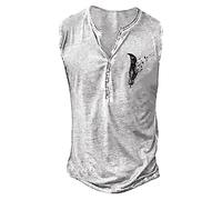 Camisetas de Tirantes Hombre Gym, Camiseta sin Mangas Hombre Estampado Verano Básica Botones Chaleco Digital