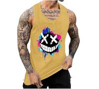 Camisetas de Tirantes Hombre Halloween Moda Camiseta sin Mangas Estampados gótico Casual Deportivas Gym Jogging Slim Fit Chandal Fitness Tank Top Músculo T-Shirt básica tee Talla Grande 2024