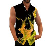 Camisetas de Tirantes Hombre,Verano Camisa sin Mangas Moda básica Casual Estampado Flame Deportivo Original Slim Fit Camisetas de Tirantes Tank Top Shirts Camisas tee Talla Grande 2025