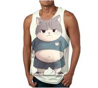 Camisetas de Tirantes Hombre Verano Casual Camiseta sin Mangas Deportivas Moda Gym Jogging Divertida Animal Estampado Suelto Chandal Tank Top Playa Músculo T-Shirt básica tee 2025
