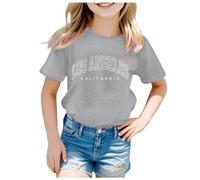 Camisetas de verano de manga corta para niñas y niños, con gráficos, lindas camisetas deportivas casuales 2025, camisetas holgadas y coloridas para niños y niñas, gris, 2-3 años
