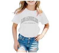 Camisetas de verano de manga corta para niñas y niños, con gráficos, lindas camisetas deportivas casuales 2025, camisetas holgadas y coloridas para niños y niñas, blanco, 2-3 años