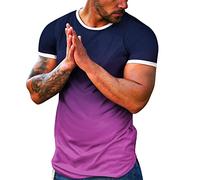 Camisetas de verano degradadas para hombre 2025 con bloques de color a la moda, holgadas, casuales, cambio de color, ajuste holgado, lindas camisetas deportivas de moda, camisetas de cuello redondo
