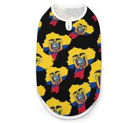 Camisetas de verano para mascotas, con mapa de la bandera de Ecuador, transpirable, para cachorros y gatos pequeños