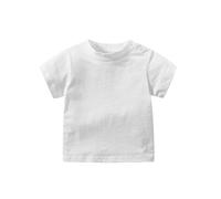 Camisetas de verano para niños de 90, cuello redondo, camisetas de un solo color, camiseta para niños, transpirable, de manga corta, cómoda camiseta con botones laterales, ropa de bebé, disfraz de