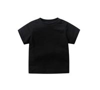 Camisetas de verano para niños de 90, cuello redondo, camisetas de un solo color, camiseta para niños, transpirable, de manga corta, cómoda camiseta con botones laterales, ropa de bebé, disfraz de