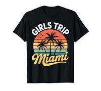 Camisetas de Viaje a Miami para niñas, 2026, Playa Tropical, Puesta de Sol Camiseta