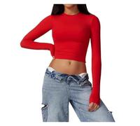 Camisetas de Yoga for Mujer, Top Corto Manga Larga, Camisetas for, Deportivo for y Fitness para Fitness Yoga(Color1,S)