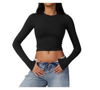 Camisetas de Yoga for Mujer, Top Corto Manga Larga, Camisetas for, Deportivo for y Fitness para Fitness Yoga(Color2,M)