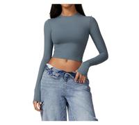 Camisetas de Yoga for Mujer, Top Corto Manga Larga, Camisetas for, Deportivo for y Fitness para Fitness Yoga(Color4,L)