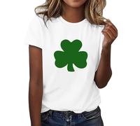 Camisetas del Día de San Patricio para mujer, camisa de trébol de San Patricio, camisetas degradadas, camisetas irlandesas de la suerte, Z11-camiseta blanca del día de San Patricio para mujer, S