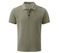 Camisetas delgadas para hombre, Elavure The Prestigio, polos de manga corta, de algodón liso, casual, entrenamiento, paquete múltiple, caqui, M
