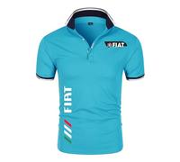 Camisetas Deporte Hombre F.I.A.T, Golf Tenis Camisa de Po.lo con Estampado, camisa Po.lo de manga corta Camisetas Outdoor, Hombre(Blue,S)